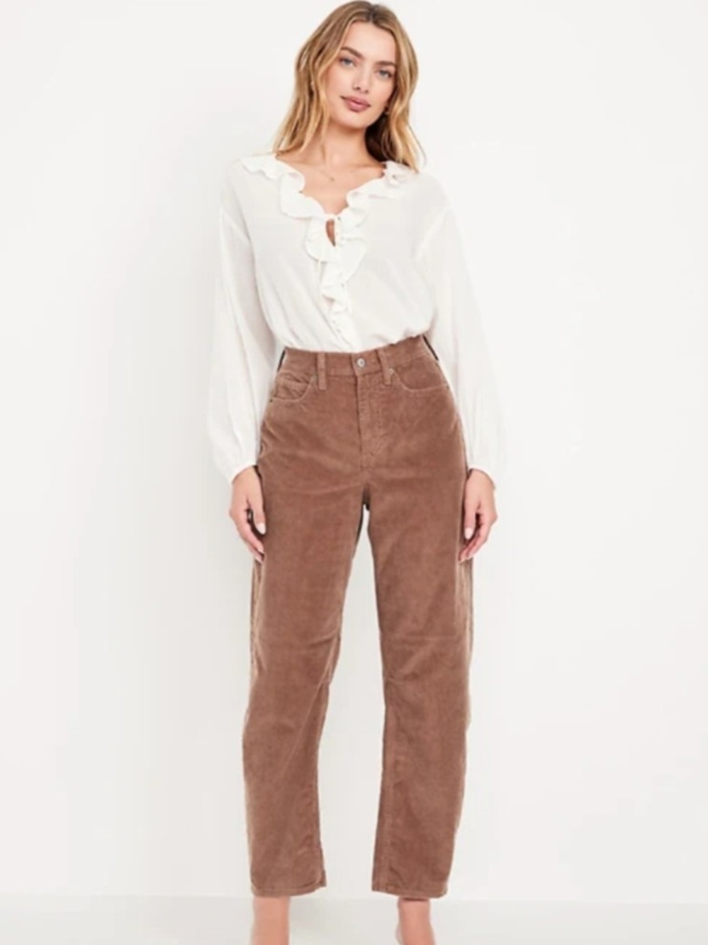 Old Navy High-Waisted Barrel Ankle Corduroy Pants